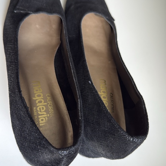 California Magdesians Womens Black Leather Square Toe Block Heel Pumps Size 8 - Picture 9 of 13